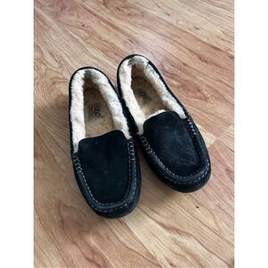 UGG Womens Ansley Black Moccasin Slippers Size 6 Uggs